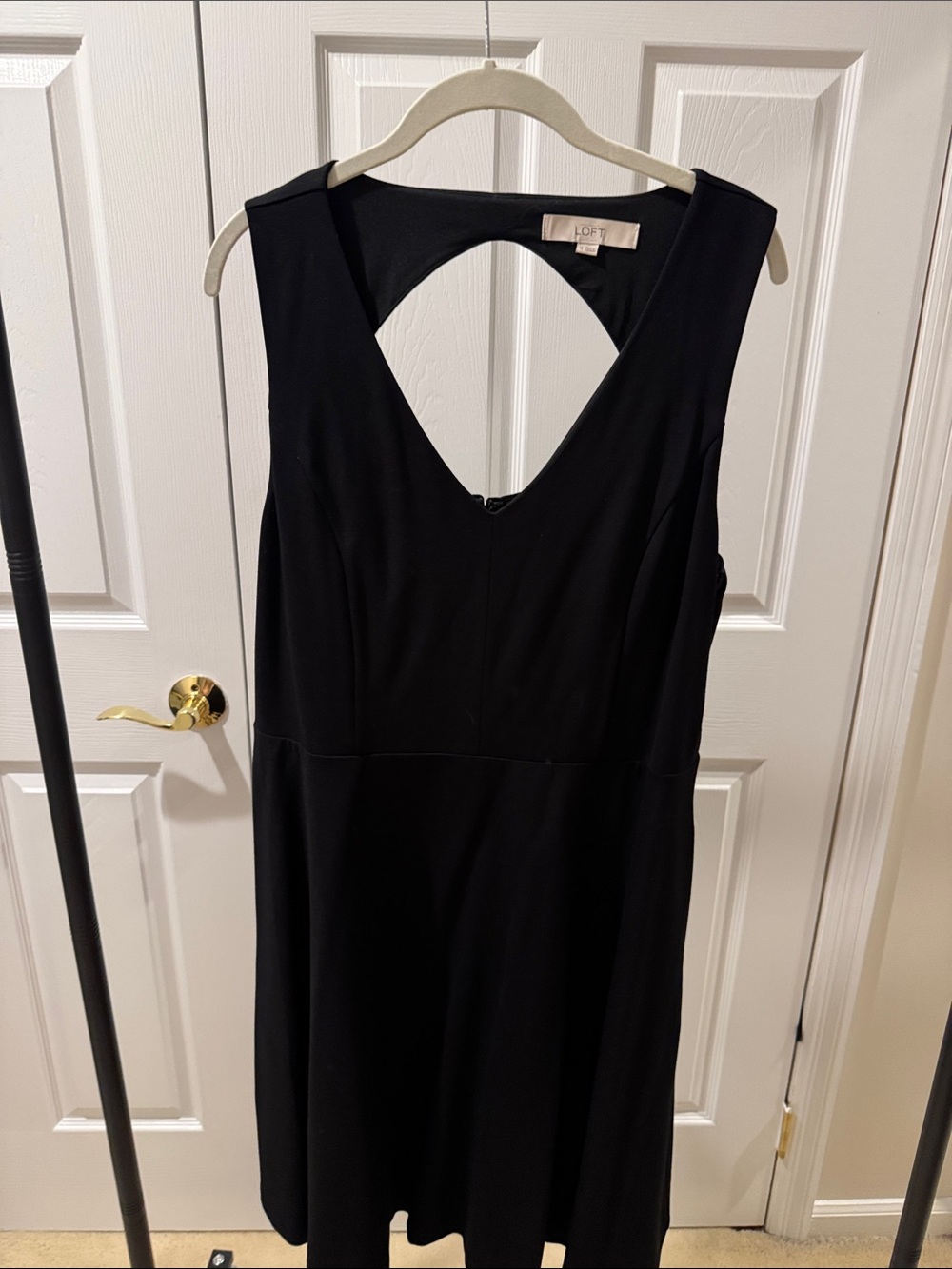 LOFT Black Sleeveless V-Back Dress